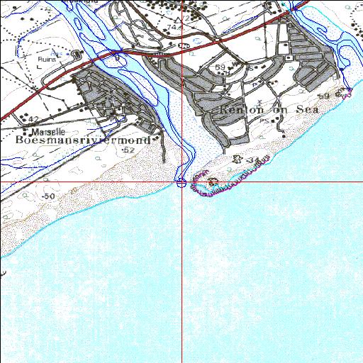 Bushmans (Boesmans) Permanently open estuary.