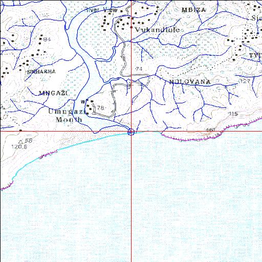 Mngazi Permanently open estuary.