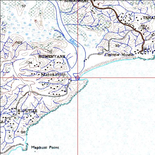 Mtata Permanently open estuary.