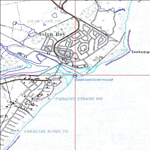 Seekoei Temporarily open/closed estuary.