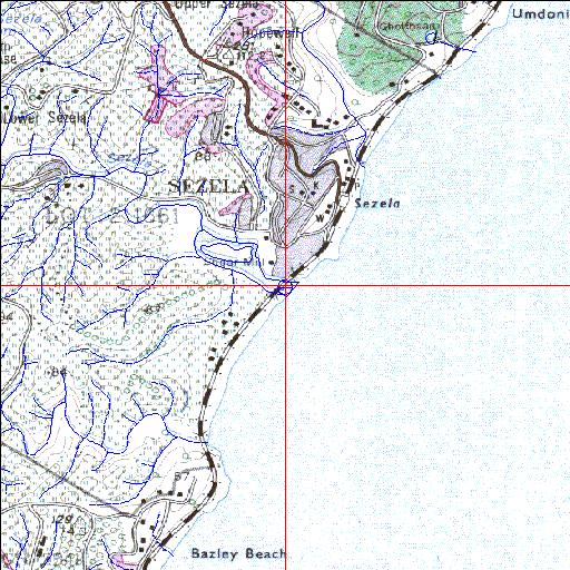 Sezela Temporarily open/closed estuary.